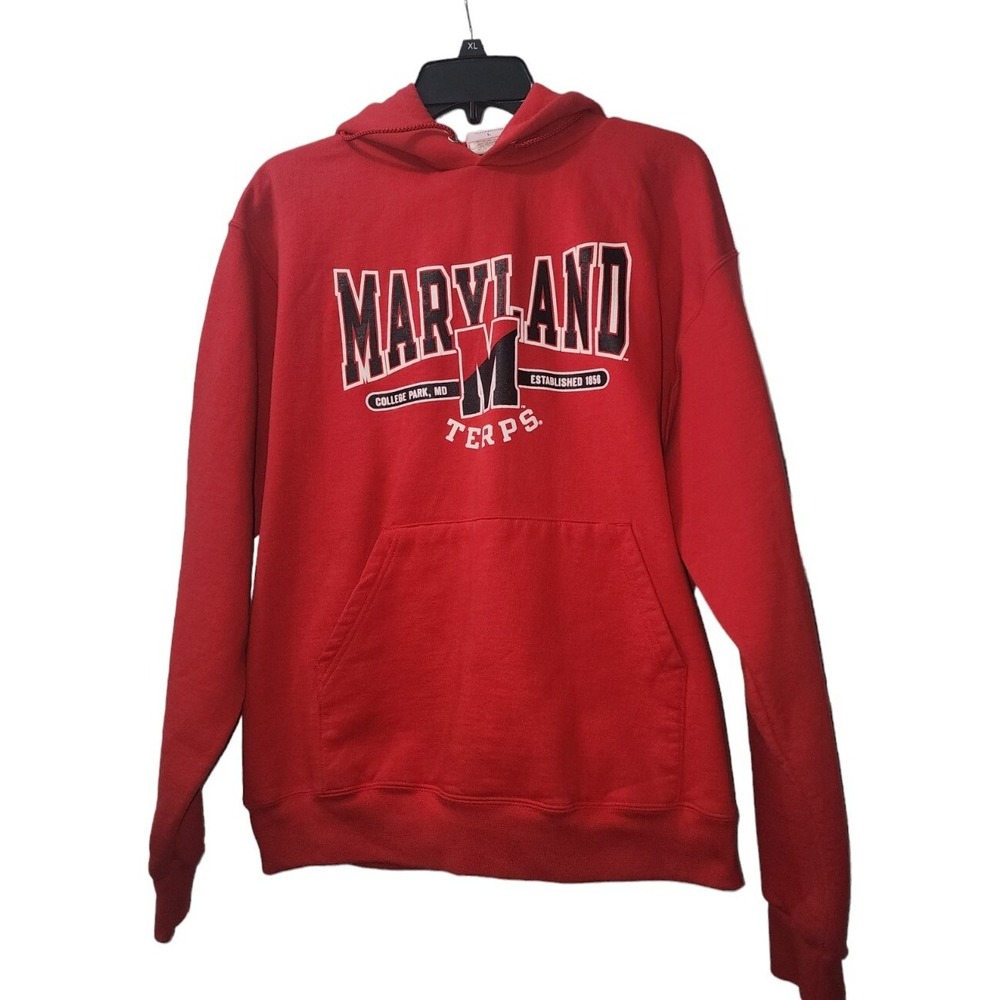 Champion Maryland Terps Hoodie‎ Pullover Sweatshirt College Park MD L